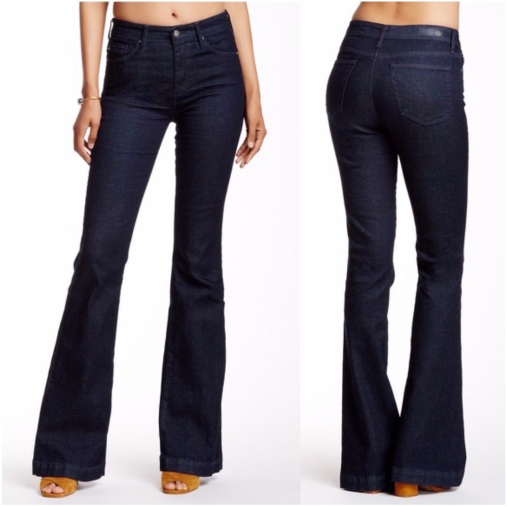 AG Adriano Goldschmied The Janis High Rise Flare Jeans Dark Wash Women's 27R